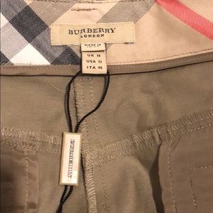 New Burberry London wide leg khaki pants size 12